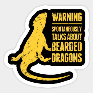 WARNING | Funny Bearded Dragon Graphic Sticker